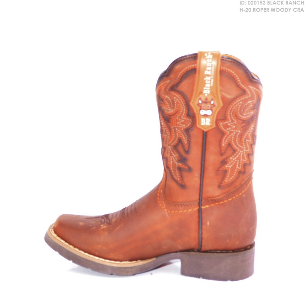 Bota Vaquera Black Ranch H-20 Roper Woody Cra - Color: Miel - JR Western